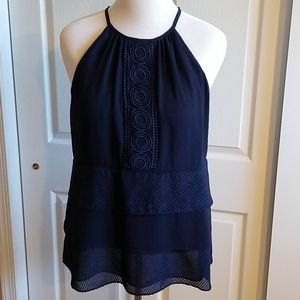Navy boho blouse